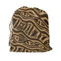 Brown abstract art Drawstring Pouches (XXL) View2