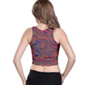 Red and green abstract art Racer Back Crop Top View2