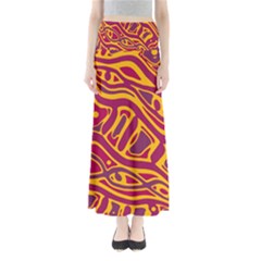 Orange Abstract Art Maxi Skirts by Valentinaart