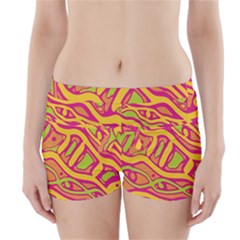 Orange Hot Abstract Art Boyleg Bikini Wrap Bottoms