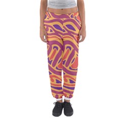 Orange Decorative Abstract Art Women s Jogger Sweatpants by Valentinaart