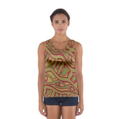 Brown Abstract Art Women s Sport Tank Top  by Valentinaart