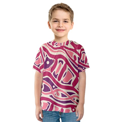 Pink And Purple Abstract Art Kid s Sport Mesh Tee by Valentinaart