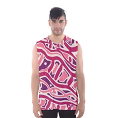 Pink And Purple Abstract Art Men s Basketball Tank Top by Valentinaart