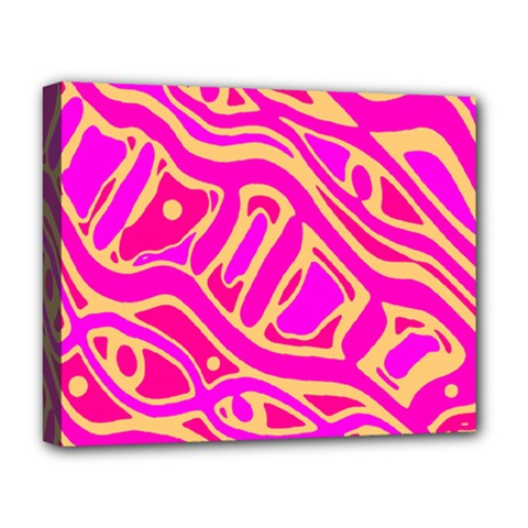 Pink Abstract Art Deluxe Canvas 20  X 16   by Valentinaart