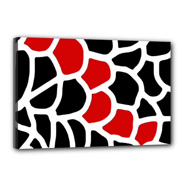 Red, black and white abstraction Canvas 18  x 12 