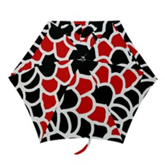 Red, Black And White Abstraction Mini Folding Umbrellas by Valentinaart