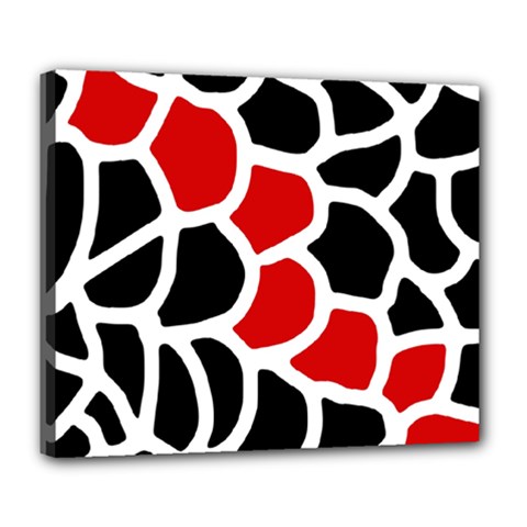 Red, Black And White Abstraction Deluxe Canvas 24  X 20   by Valentinaart