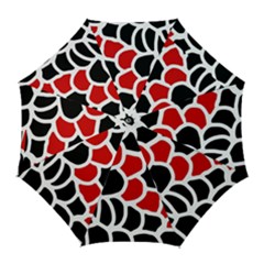 Red, Black And White Abstraction Golf Umbrellas by Valentinaart