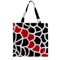 Red, Black And White Abstraction Zipper Grocery Tote Bag by Valentinaart