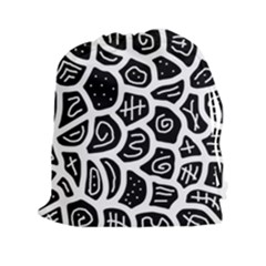 Black And White Playful Design Drawstring Pouches (xxl) by Valentinaart