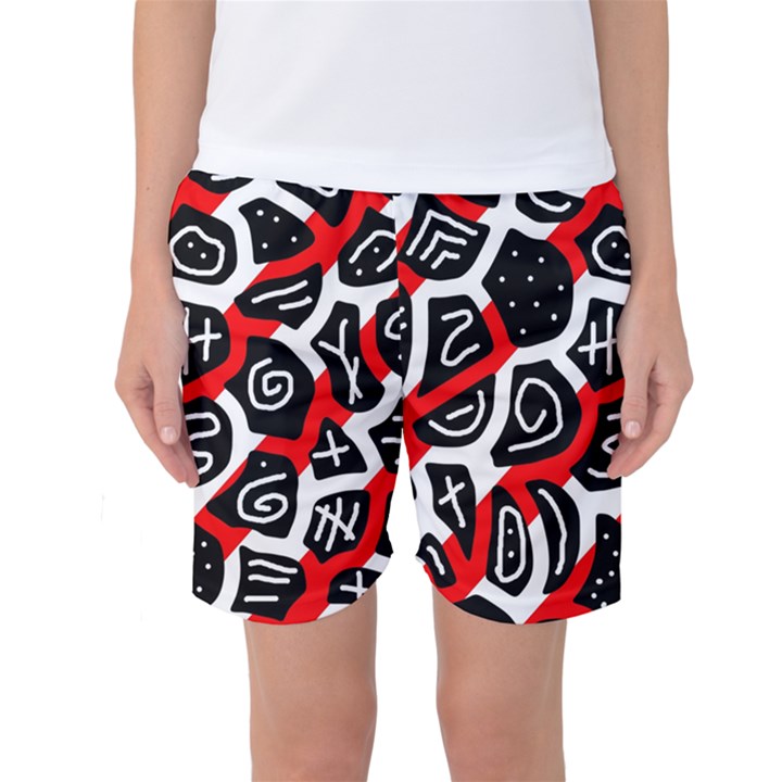 Red playful design Women s Basketball Shorts