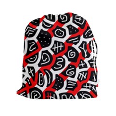 Red Playful Design Drawstring Pouches (xxl) by Valentinaart