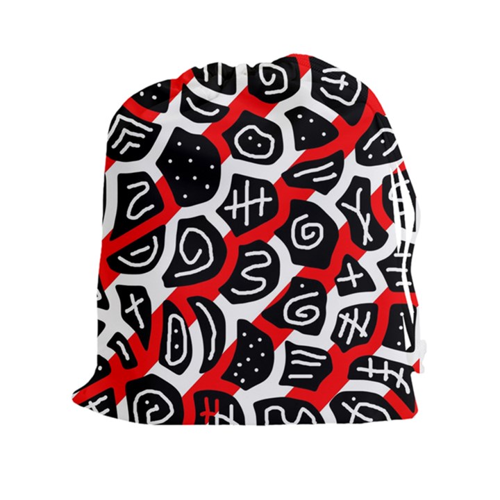 Red playful design Drawstring Pouches (XXL)