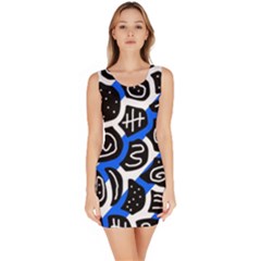 Blue Playful Design Sleeveless Bodycon Dress by Valentinaart