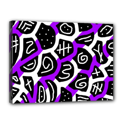 Purple Playful Design Canvas 16  X 12  by Valentinaart