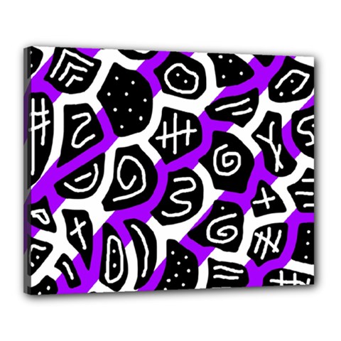 Purple Playful Design Canvas 20  X 16  by Valentinaart