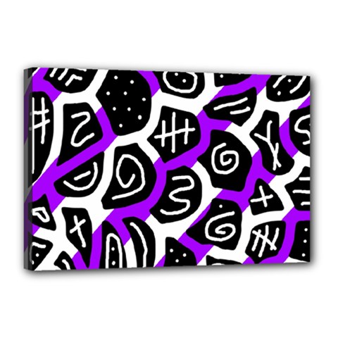 Purple Playful Design Canvas 18  X 12  by Valentinaart