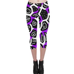 Purple Playful Design Capri Leggings  by Valentinaart