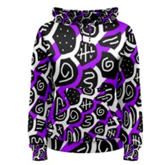 Purple Playful Design Women s Pullover Hoodie by Valentinaart