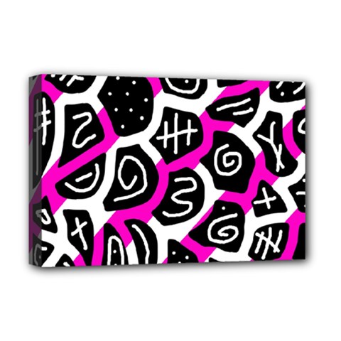 Magenta Playful Design Deluxe Canvas 18  X 12   by Valentinaart