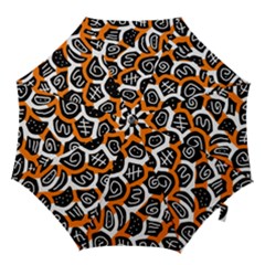 Orange Playful Design Hook Handle Umbrellas (large) by Valentinaart