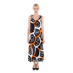 Orange Playful Design Sleeveless Maxi Dress by Valentinaart