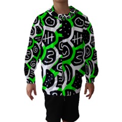 Green Playful Design Hooded Wind Breaker (kids) by Valentinaart