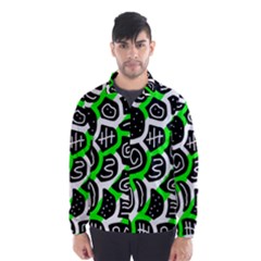 Green Playful Design Wind Breaker (men) by Valentinaart