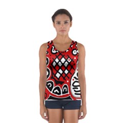 Red High Art Abstraction Women s Sport Tank Top  by Valentinaart