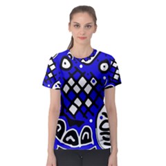 Blue High Art Abstraction Women s Sport Mesh Tee