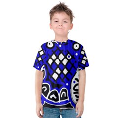 Blue High Art Abstraction Kid s Cotton Tee