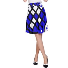 Blue High Art Abstraction A-line Skirt