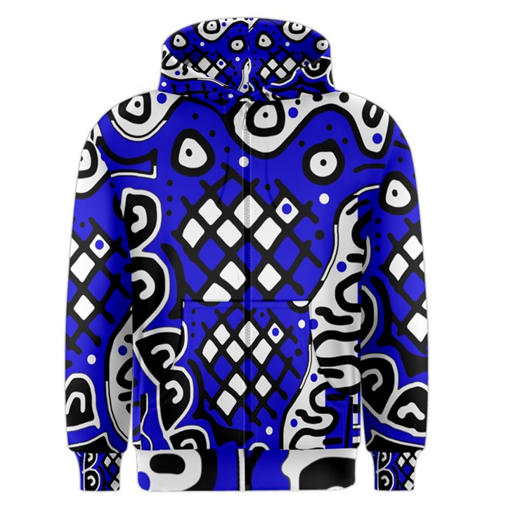 Blue high art abstraction Men s Zipper Hoodie