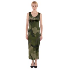 Huntress Camouflage Fitted Maxi Dress