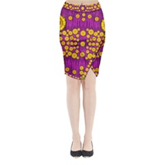  Orange Tree As Pop Art Midi Wrap Pencil Skirt