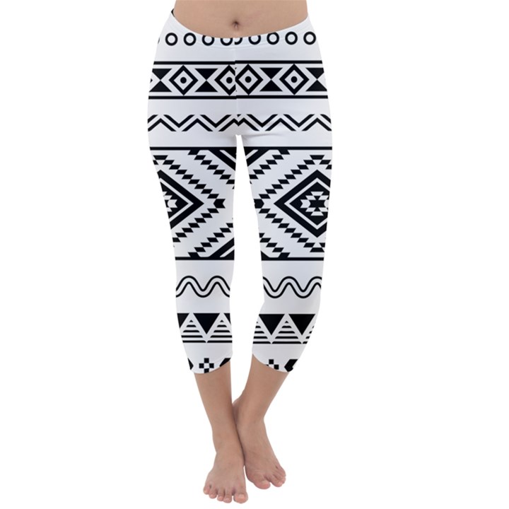 BW pattern Capri Winter Leggings 