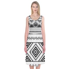 Bw Pattern Midi Sleeveless Dress