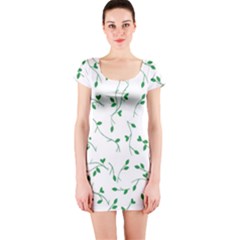 Nature Pattern Short Sleeve Bodycon Dress