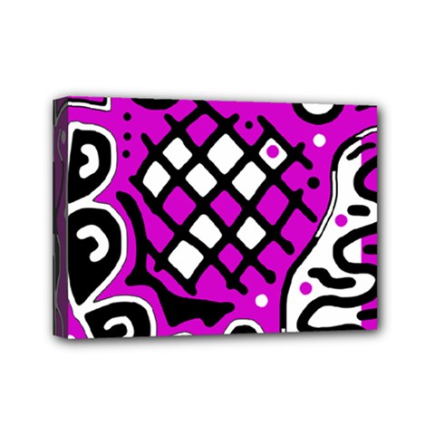 Magenta High Art Abstraction Mini Canvas 7  X 5  by Valentinaart