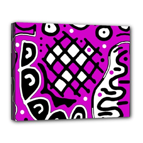 Magenta High Art Abstraction Canvas 14  X 11 