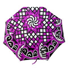 Magenta High Art Abstraction Folding Umbrellas