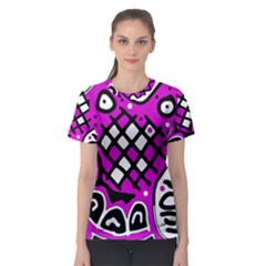 Magenta High Art Abstraction Women s Sport Mesh Tee