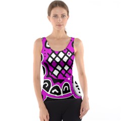 Magenta High Art Abstraction Tank Top