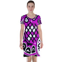 Magenta High Art Abstraction Short Sleeve Nightdress