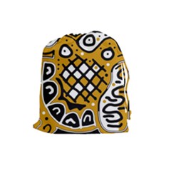 Yellow High Art Abstraction Drawstring Pouches (large) 