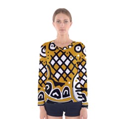 Yellow High Art Abstraction Women s Long Sleeve Tee