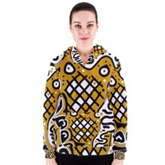 Yellow High Art Abstraction Women s Zipper Hoodie