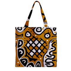 Yellow High Art Abstraction Zipper Grocery Tote Bag