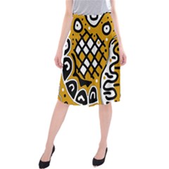 Yellow High Art Abstraction Midi Beach Skirt